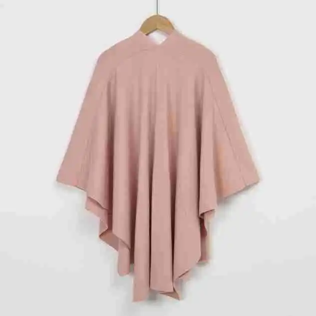 Chal elegante envuelve Poncho frontal abierto suave para mujer capa holgada con cuello en V Casual Color sólido Poncho frontal abierto suave camisa de murciélago Casual