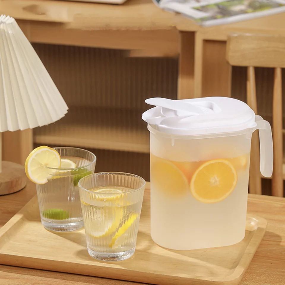 Pichet Filtre Ouverture En U Pichet À Eau En Plastique, Pichet Pour Réfrigérateur Avec Couvercle, Pichet À Boisson De Qualité Carafe Cuisine Pratique