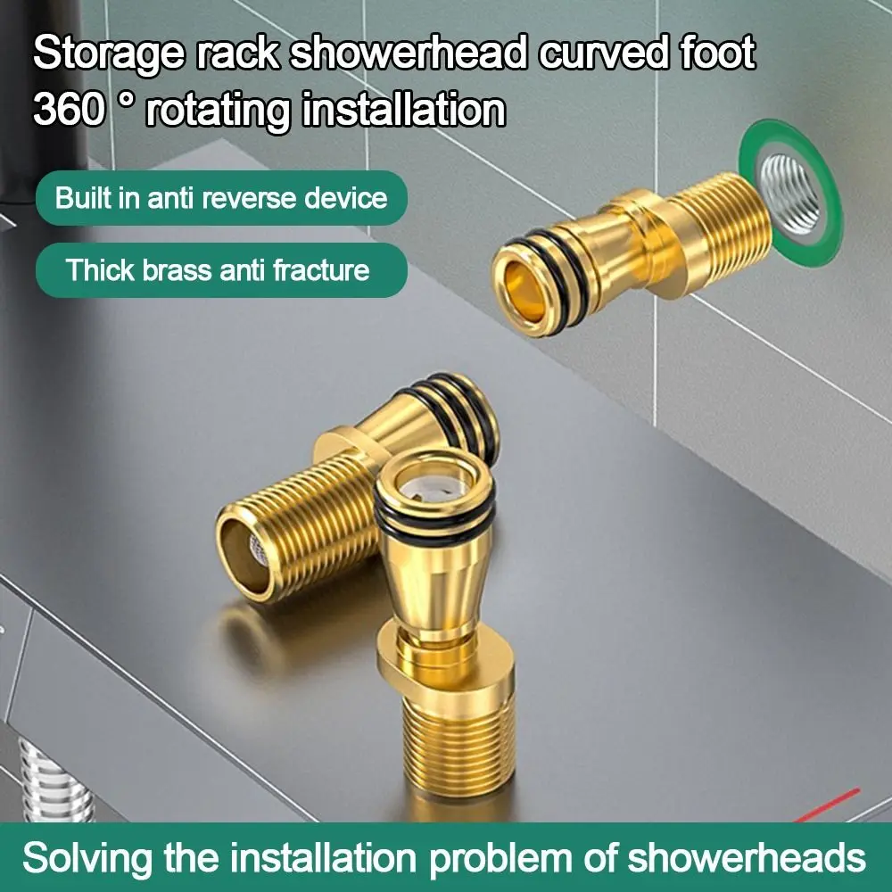 Pé curvo angular de cobre alongado, parafuso excêntrico espesso, ajuste de ângulo de canto, acessórios de conexão montados na parede