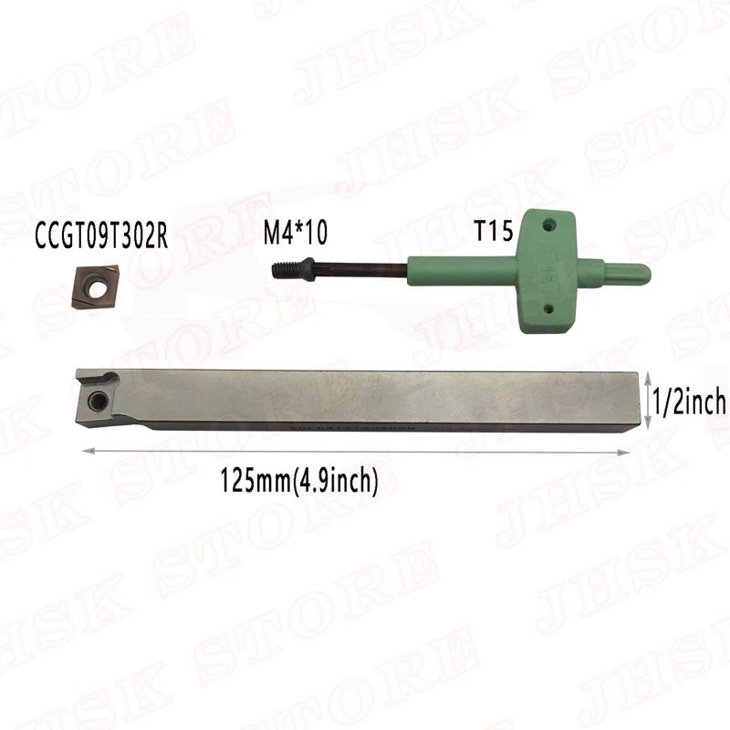 Set di punte per utensili per tornitura per tornio in metallo inserti per tornitura in metallo duro CCGT09T302/04 with1/2 portautensili per turazione in acciaio inossidabile