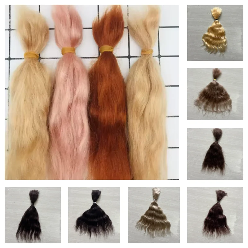 

New Arrival 3 colors Pure Mohair For Reborn Doll hand rooted SD/BJD Doll Mohair Hair Wig DIY Doll Accessory