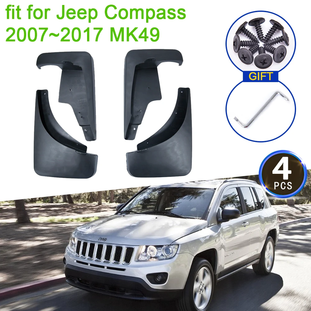 for Jeep Compass 2007~2017 MK49 2011 2012 2013 2014 2015 2016 MudGuards Splash Guards Front Fender Flaps Car Styling Accessories