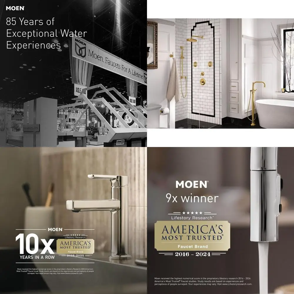 

Moen Round Drop Ellipse Handheld Shower Wall Connector, Brushed Gold, A725BG