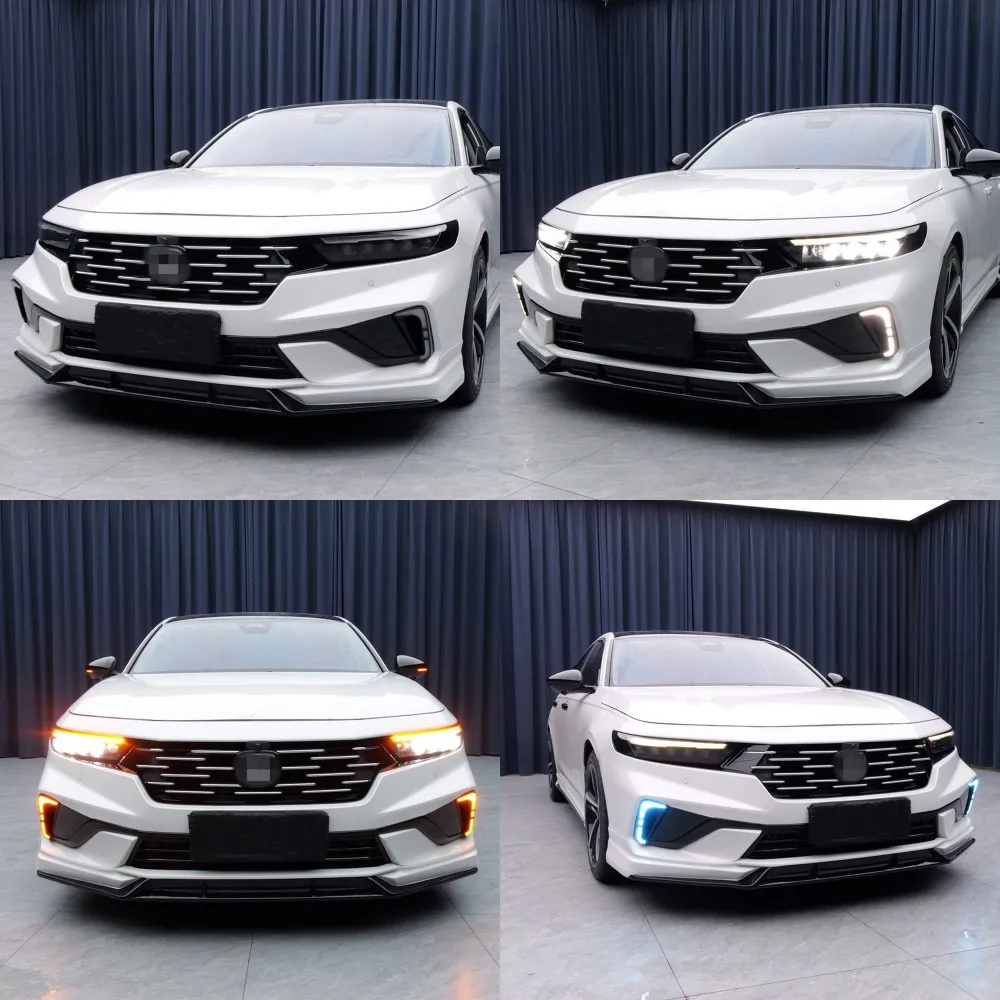 يوليو الملك LED أضواء النهار الجري لهوندا أكورد 2025، 6000K DRL + غاسل إشارات الانعطاف الصفراء + الجليد الأزرق ليلة DRL