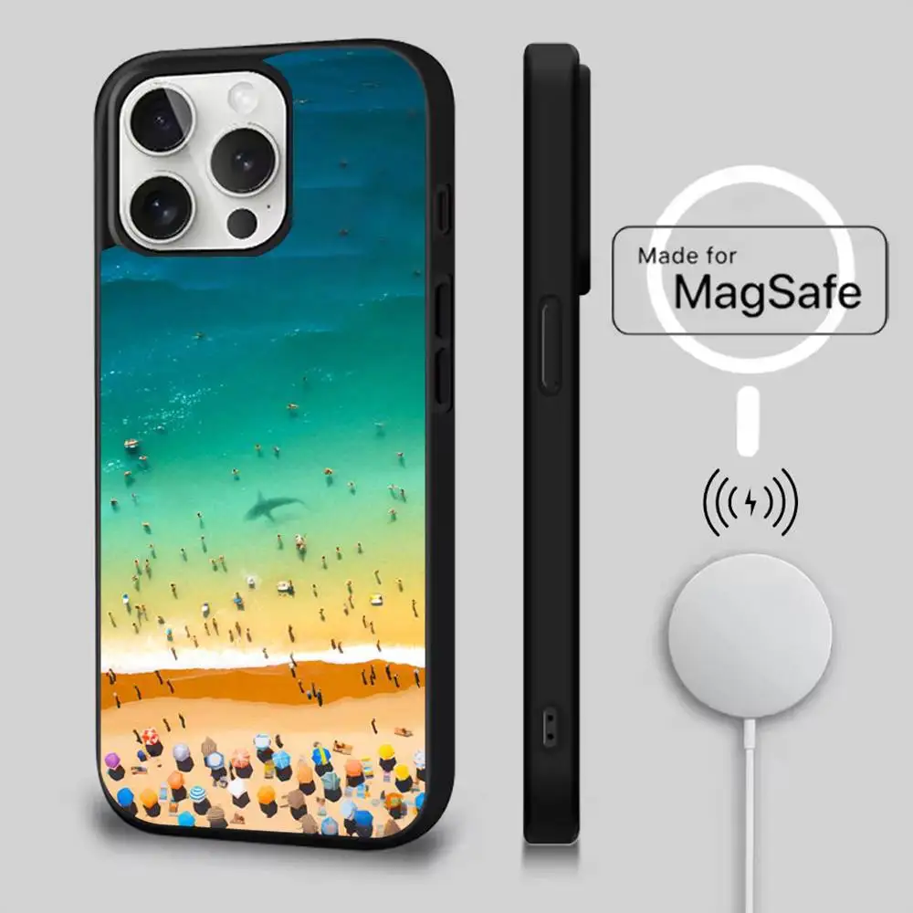 حافظة هاتف فيلم J-Jaws-es لهاتف iPhone 17,16,15,14,13,12,11,Pro,Max,Plus,Mini,SE4,E شحن لاسلكي مغناطيسي Magsafe