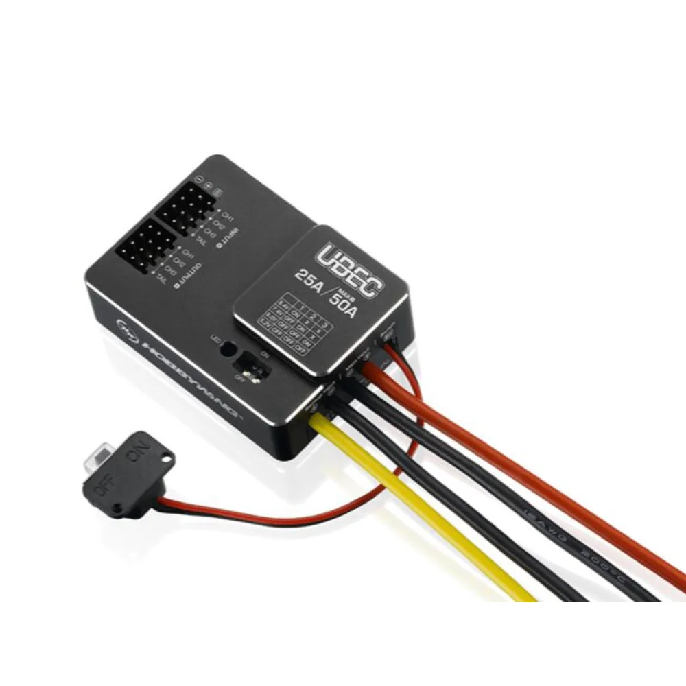 

Hobbywing UBEC 25A HV 3-18S Module 25A External Switching for DIY FPV Mini Racing Quadcopter Drone