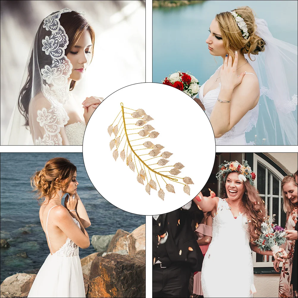 

Головной убор из сплава с золотым листом, женская повязка для волос ручной работы, уникальный дизайн для вечеринок, дней рождения, свадьбы, женский головной убор