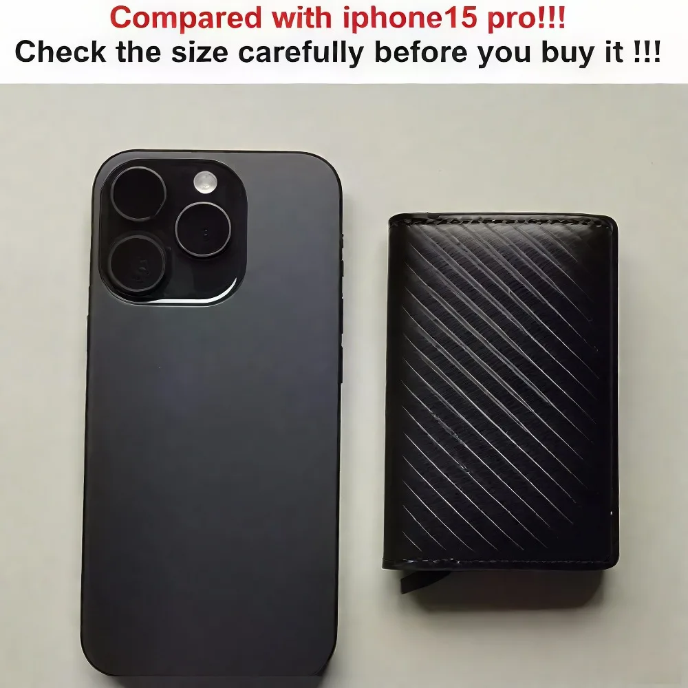 Aluminum Men Wallet Card Holders Purse Carbon Fiber Men Business Slim Thin Smart Wallet Credit Cardholder Case Note Holder