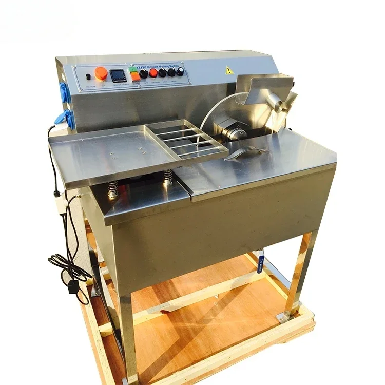 For New Small Chocolate Enrober Machine Automatic Cake Enrobing Machine Cooling Tunnel Chocolate Dipping Glazing Machine