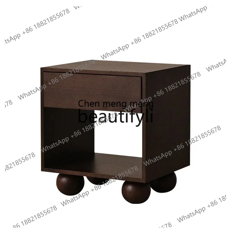 

Solid wood bedside table sofa locker bedroom small apartment side cabinet versatile