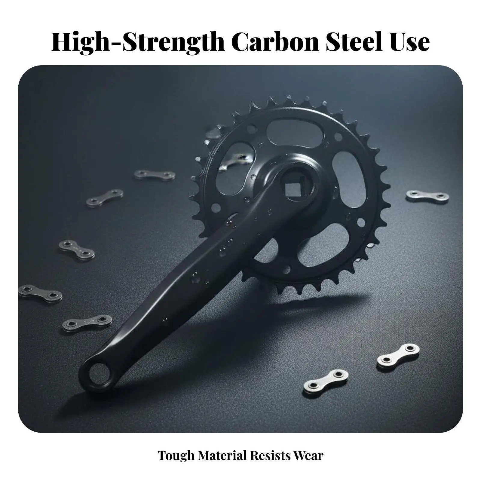 Bike Crank Single Chainring Square Taper Interface High Strength Part for Upgrades on Folding Bike and Mtb