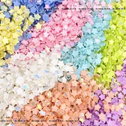 50pcs Mini Aurora Mocha Star Nail Accessories 3D Cute 6mm Pentagon Resin Diamond Nail Parts DIY Nail Charms Decoration For Nails