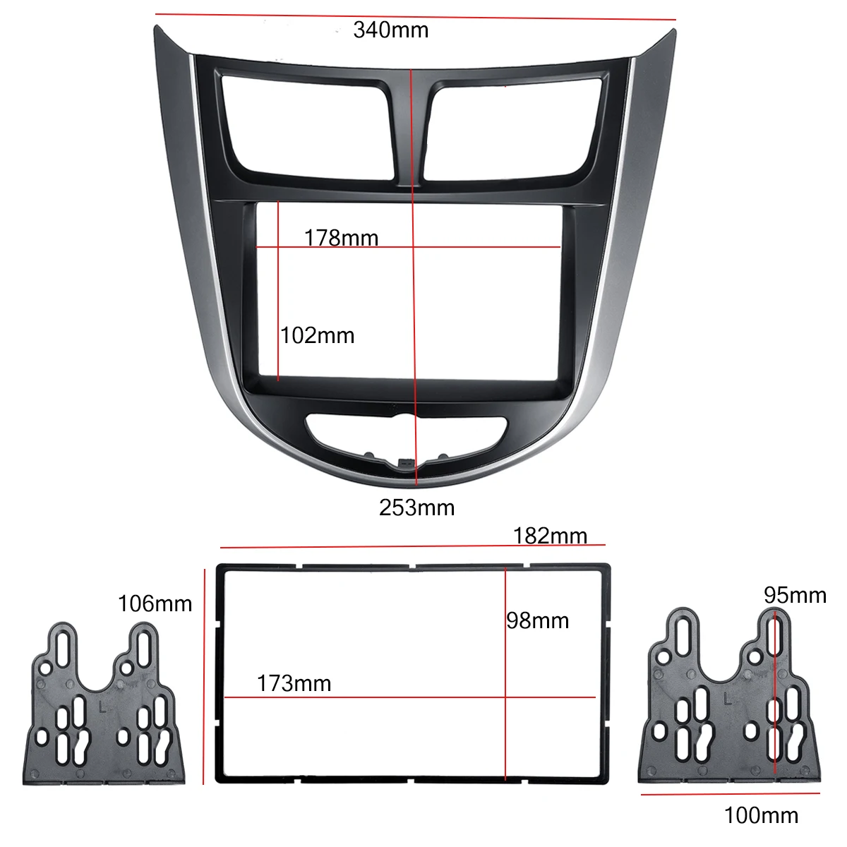 

For Hyundai i-25 For Accent Solaris Verna 2 Din Car Stereo Audio Radio DVD CD GPS Plate Panel Frame Fascias Replacement