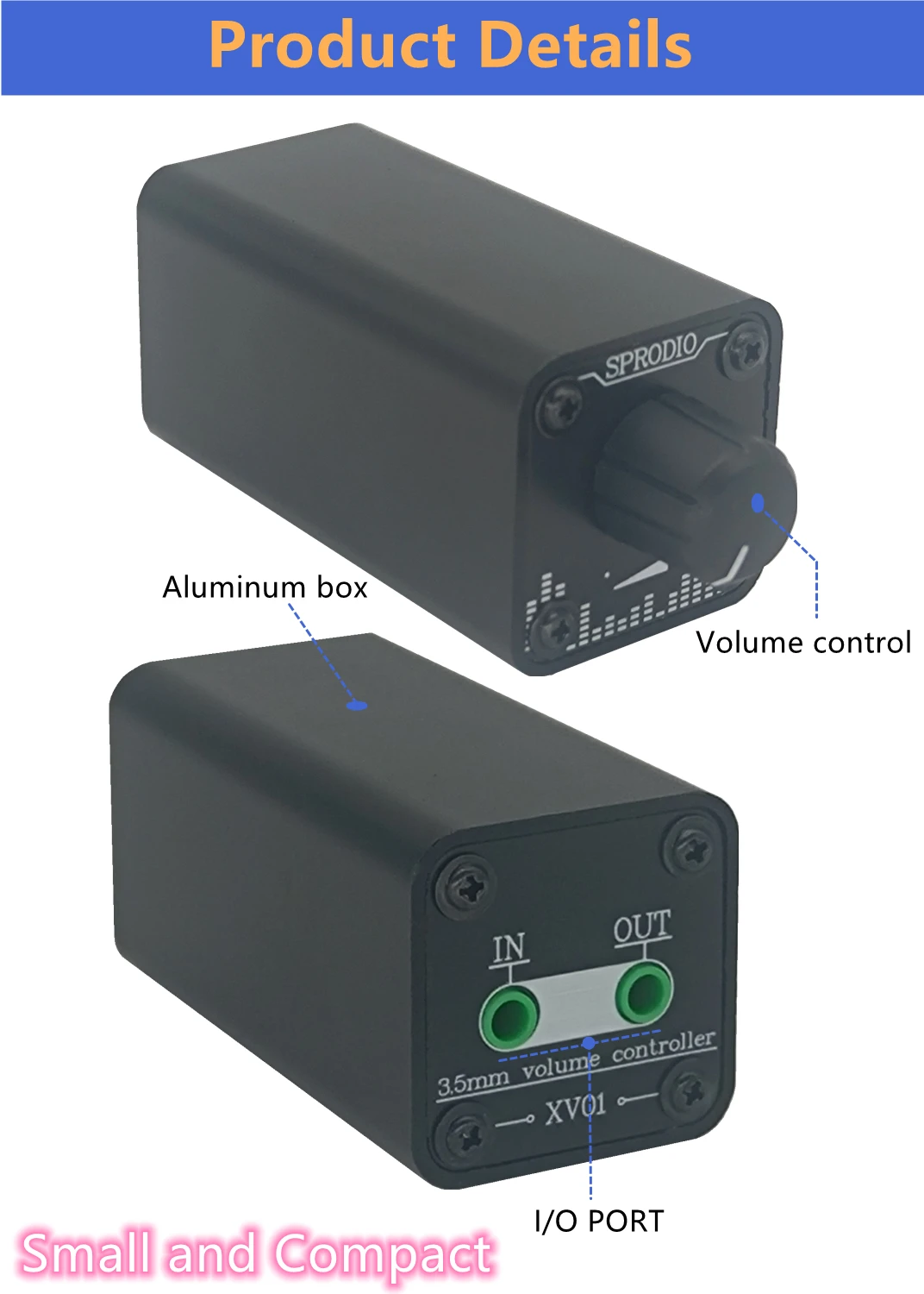 XV01 3.5mm Audio Volume Control 1/8