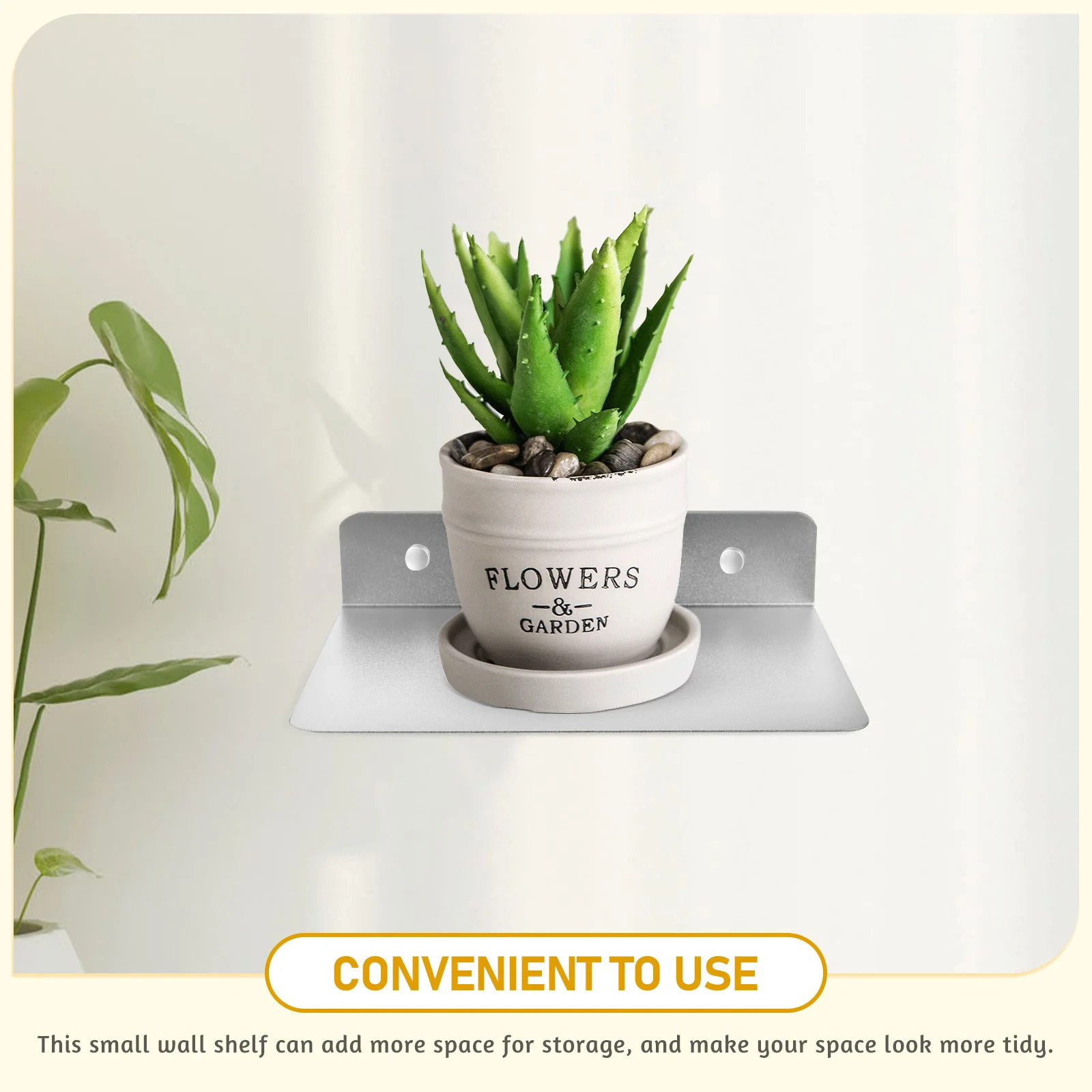 

Floating Wall Shelf Small Mount for Baby Monitor Camera Speaker Aluminum Made Waterproof Storage Shelf for Kitchen Bathroom