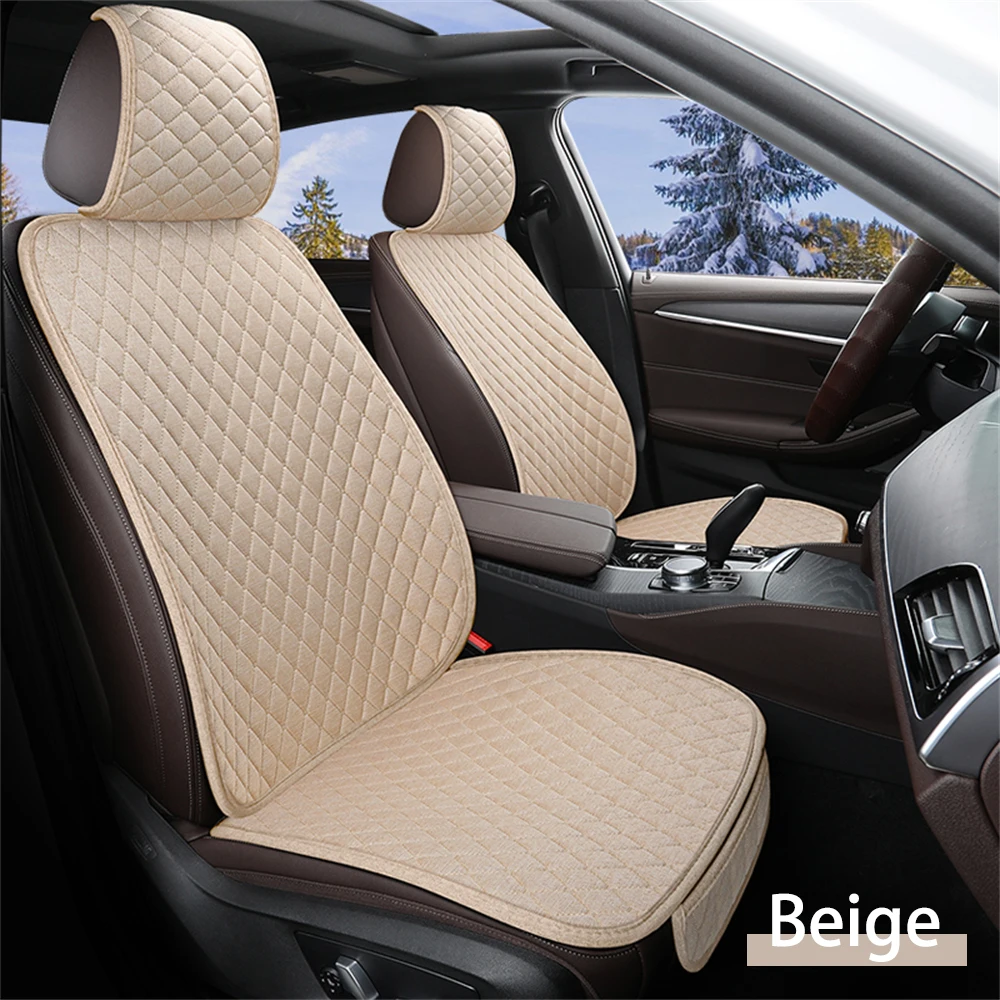 1set Car Seat Cover Rear Linen Cushion Non Slide Auto Accessories Universal Seat Protector Mat Pad For Four Seasons Seat Cushion