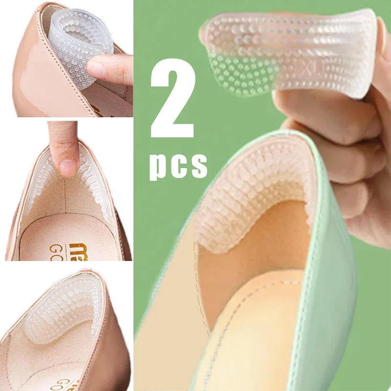 

2 Pcs Insoles Silicone Peds Anti Slip Cushions Upgrade Heel Stickers Grips For Women Non-Slip Inserts Pads Foot Care Protector