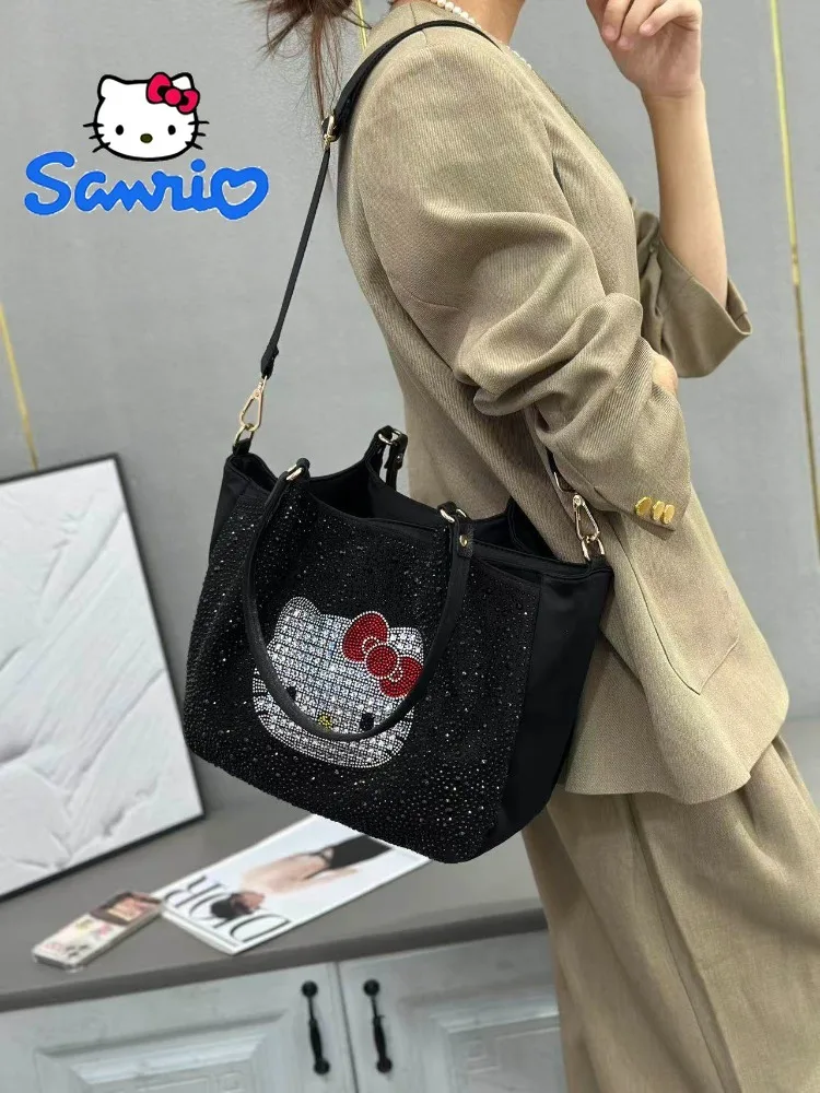 

Hello Kitty Crossbody Bag Luxury Shoulder Bag Handbag Women's Bag Fashionable Cute Large Capacity Rhinestone Tote Purse