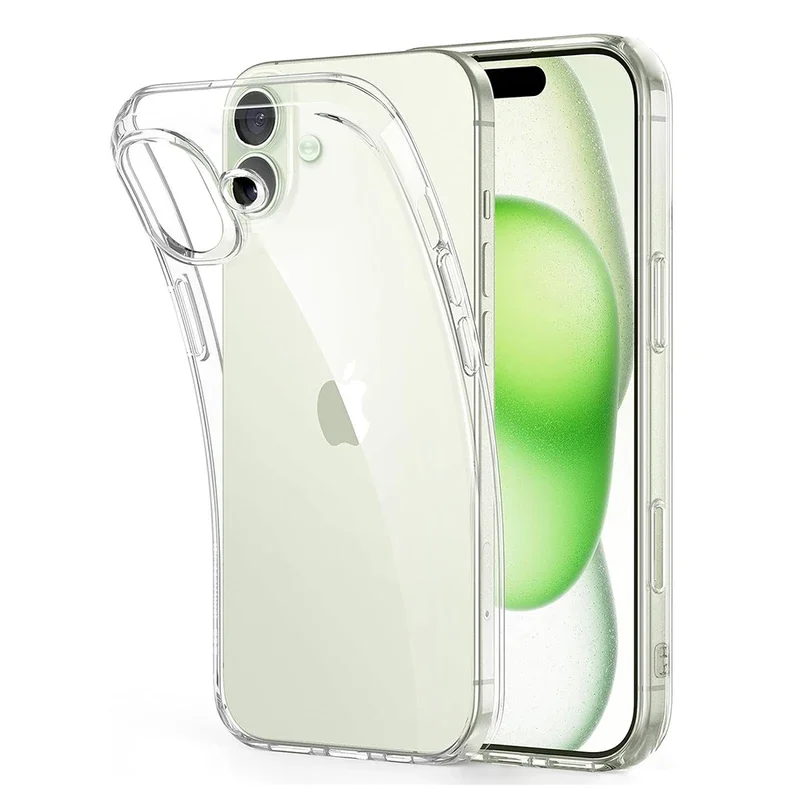 Ultra Thin Clear Silicone Phone Case for iphone 16 Transparent Shockproof Phone Cover Fundas