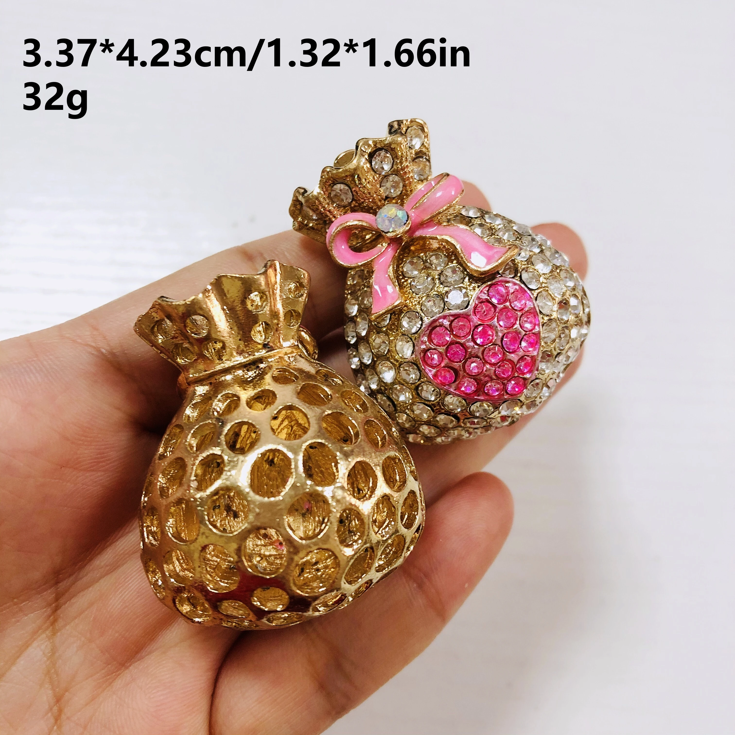 1 pièces Noble brillant plein strass papillon évider amour coeur argent sac breloques bricolage indésirable coque de téléphone décor pendentif ornement