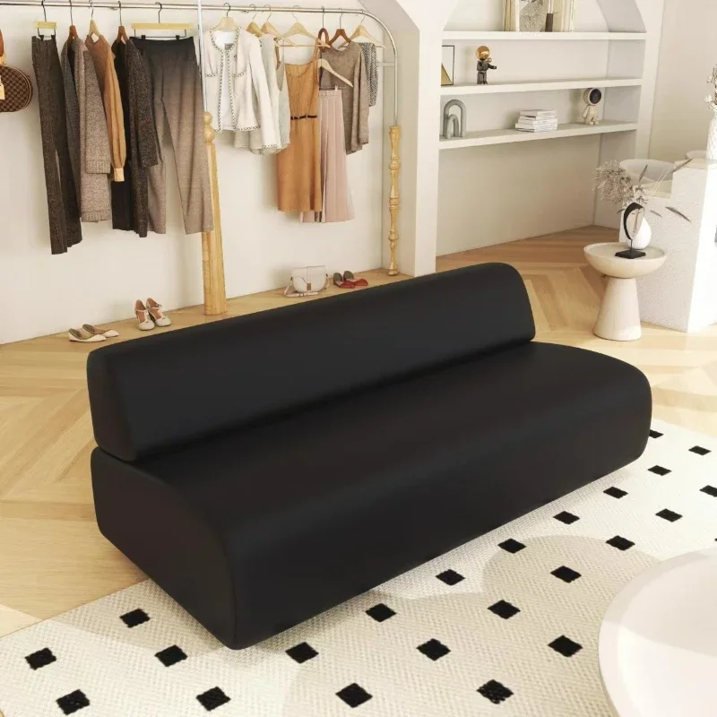 Sofá recto para tienda de ropa nórdica, apartamento pequeño, hotel, zapatería, salón de belleza, área de descanso, sofá de recepción