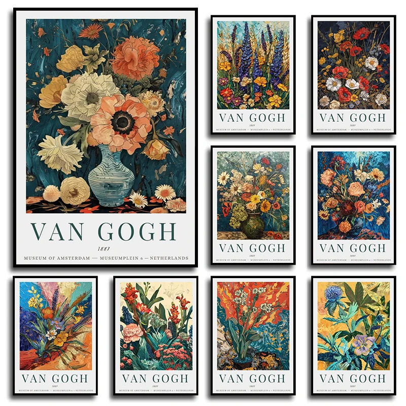 Van Gogh Sunflower Garden At Arles Classics Artworks Posters and Prints Canvas Printing Wall Art Picture for Living Room Decor