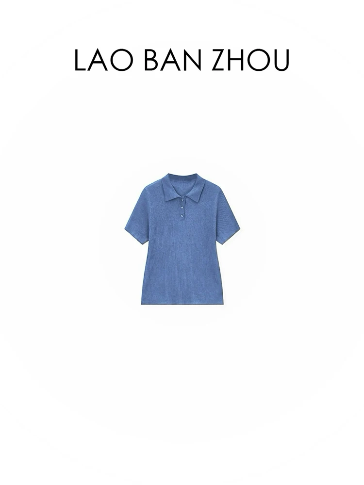 

Retro Summer New Ne Thin Knitted ort Sve T-irt Women Casual Sle Pure Color Straight Cut UV Protection Knitted...