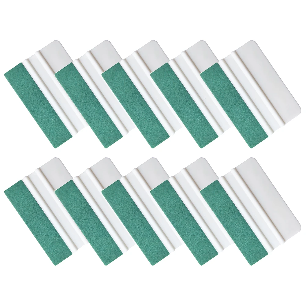10Pcs Suede Edge Vinyl Squeegee Decal Wallpaper Scraper Applicator for Window Tinting Film Stickers Plastic Car Wrap Tools