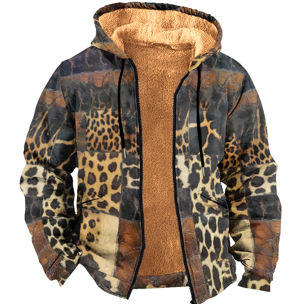 

Winter Fleece Hooded Jacket Thickening Coat with Wool Inner for Windproof and Warm-keeping Winter Jacket American Vintage Coat