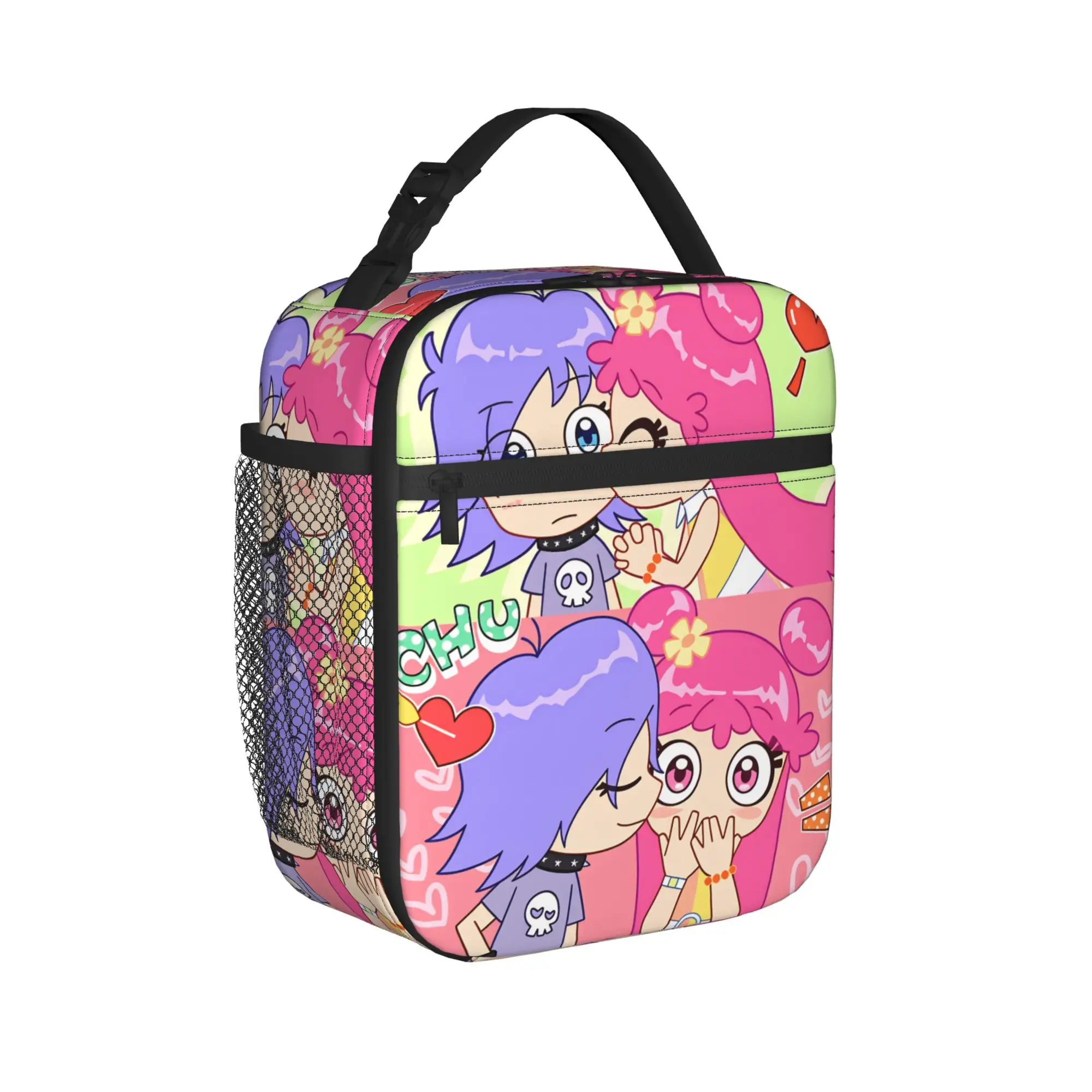 Hi Hi Puffy AmiYumi Lunch Bag For Child  Custom Lunch Box Kawaii Travel Cooler Bag Portable Oxford Thermal Lunch Bags