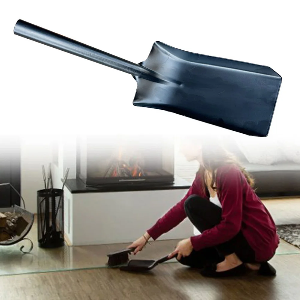 16'' Metal Chimney Shovel Fireplace Tools Dust Pan Ash Shovel Fireplace Cleaning Tool Wood Burner Accessories