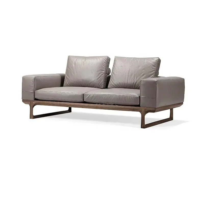 Sofa 3 Seater Lounge Couch for Hotel Italian Design Living Room Sofa Ash Wood Frame Genuine Leather Bedroom Furniture Modern