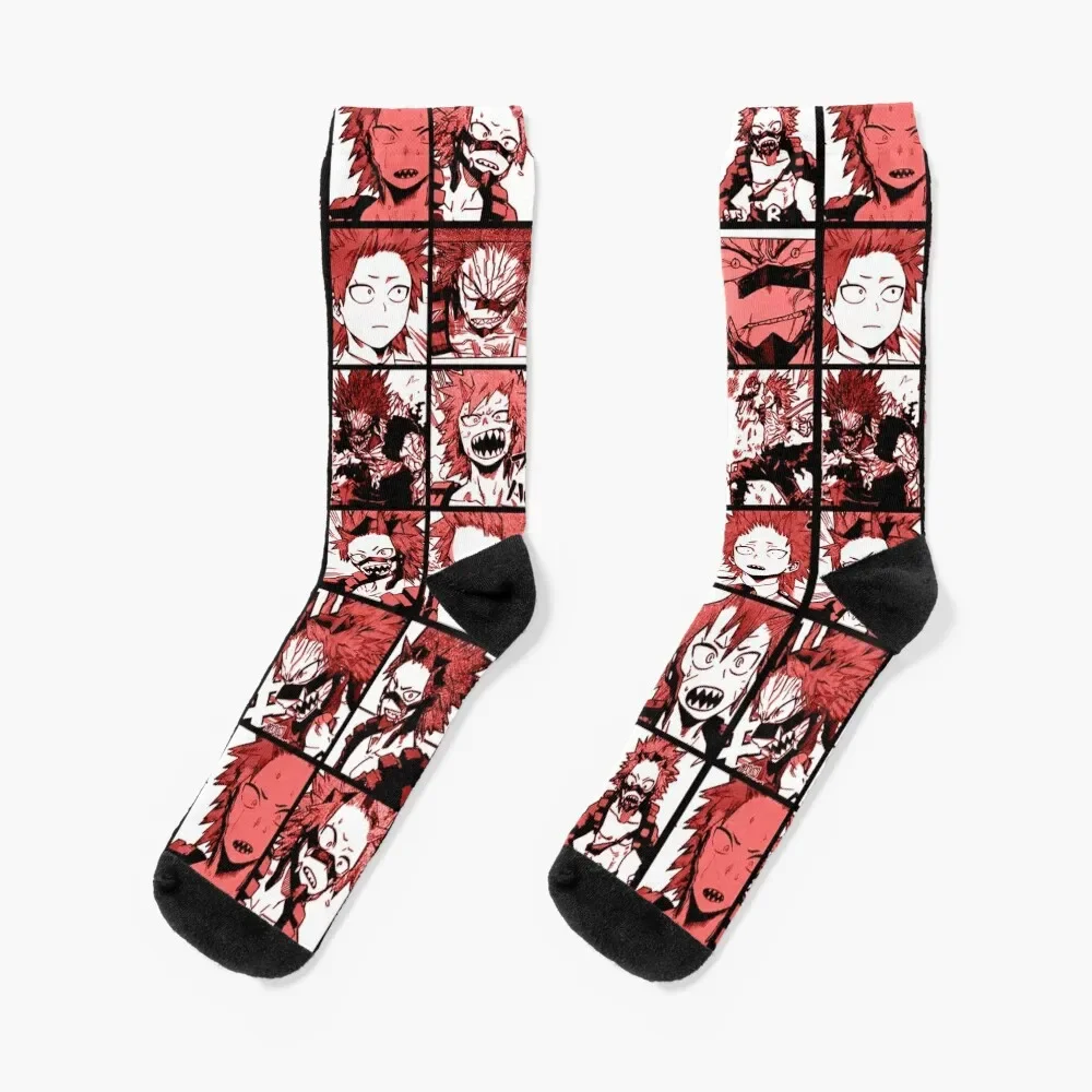 

BNHA Kirishima collage - color version Socks moving stockings aesthetic sports stockings Christmas Socks Girl Men's