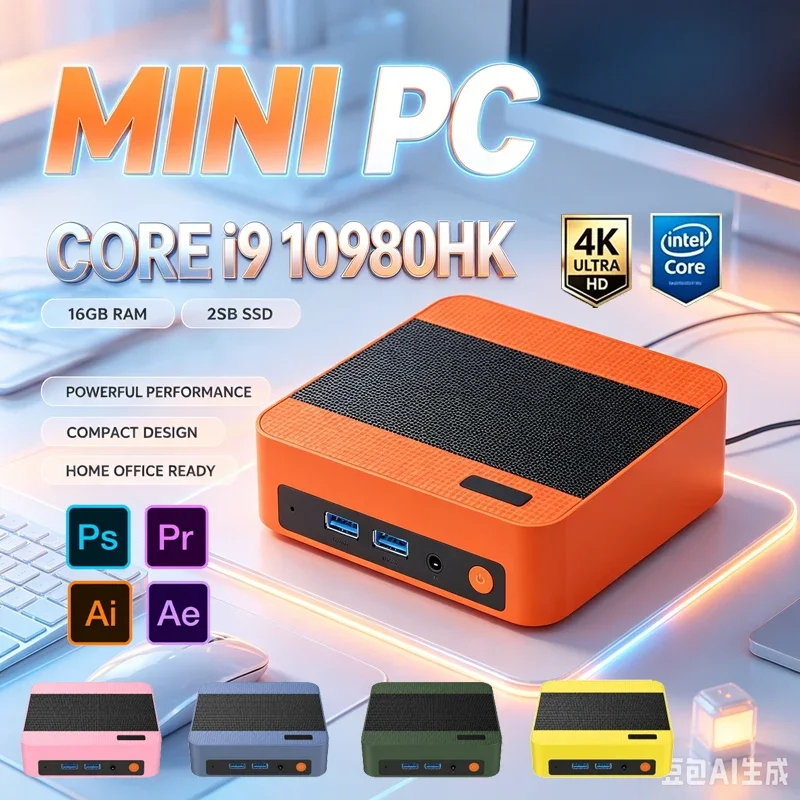 인텔 i9-10980HK 미니 PC, 16GB RAM, 2TB NVMe SSD, Windows 11, Wi-Fi 6, 블루투스 5.2, 4K UHD, 가정용, 사무용, 게임용, 콘텐츠 제작용 워크스테이션