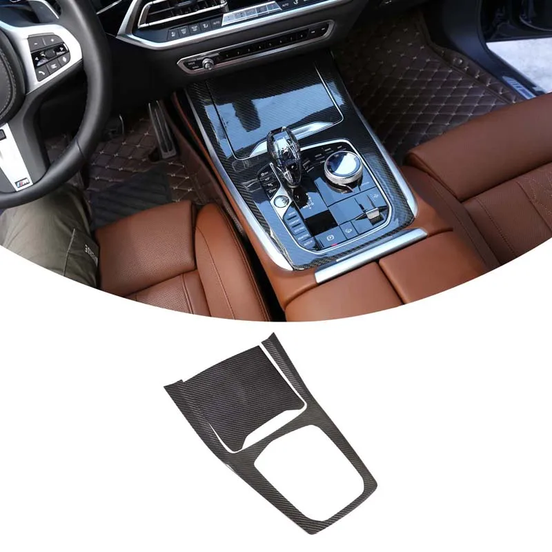 High Quality Center Console Panel Overlay Trim Real Carbon Fiber Central Control Panel Cover For BMW X5 G05 X7 G07 2019-2022 LHD
