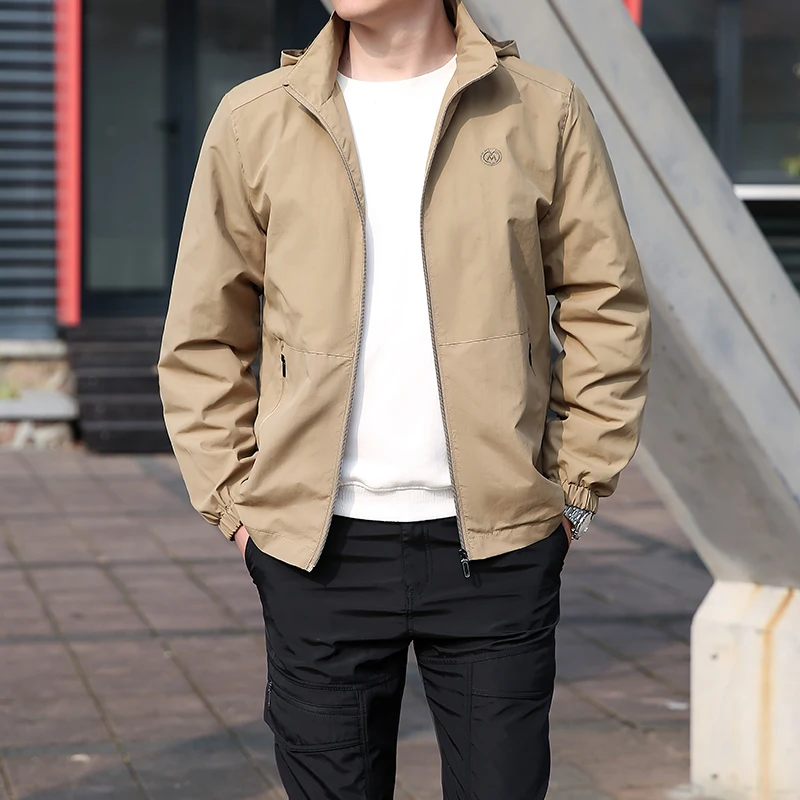 2026 Hooded Coat Men's Trendy Fall Outdoor Long-Sleeve Jacket New Style Simple and Stylish Sports Jacket