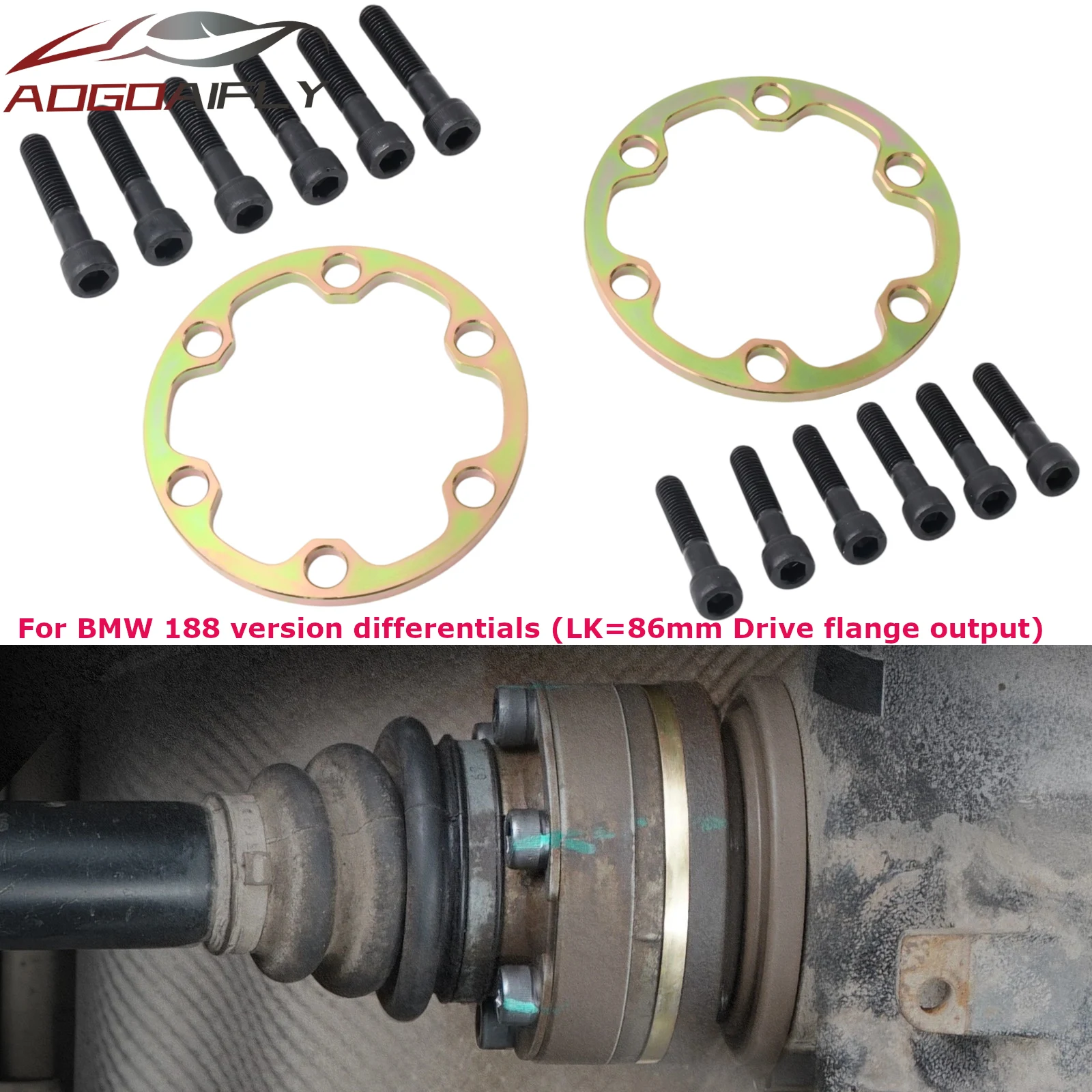 Case Differentials Axle Driveshaft Spacer Suit 188 Version For BMW E36 E46 E90 LK=86mm Drive Flange Output