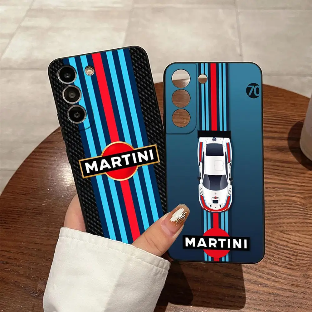 Martini Racing Horizontal Stripe Phone Case For S23 Fe Samsung S24 Ultra S22 S20 S21 Plus Galaxy A54 A34 A24 A53 Back Cover