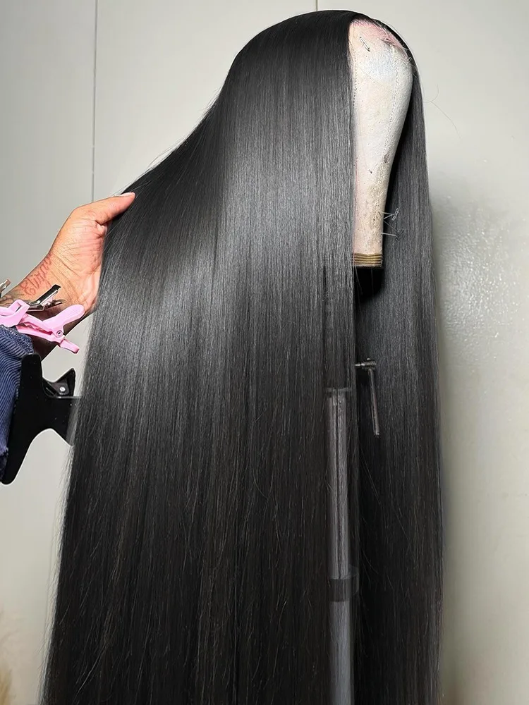 

100% натуральные волосы из Малайзии, парик из человеческих волос 13x6 Bone Straight с кружевной передней частью, 30 дюймов, парик 13x4 с кружевной передней частью для женщин, предварительно выщипанный