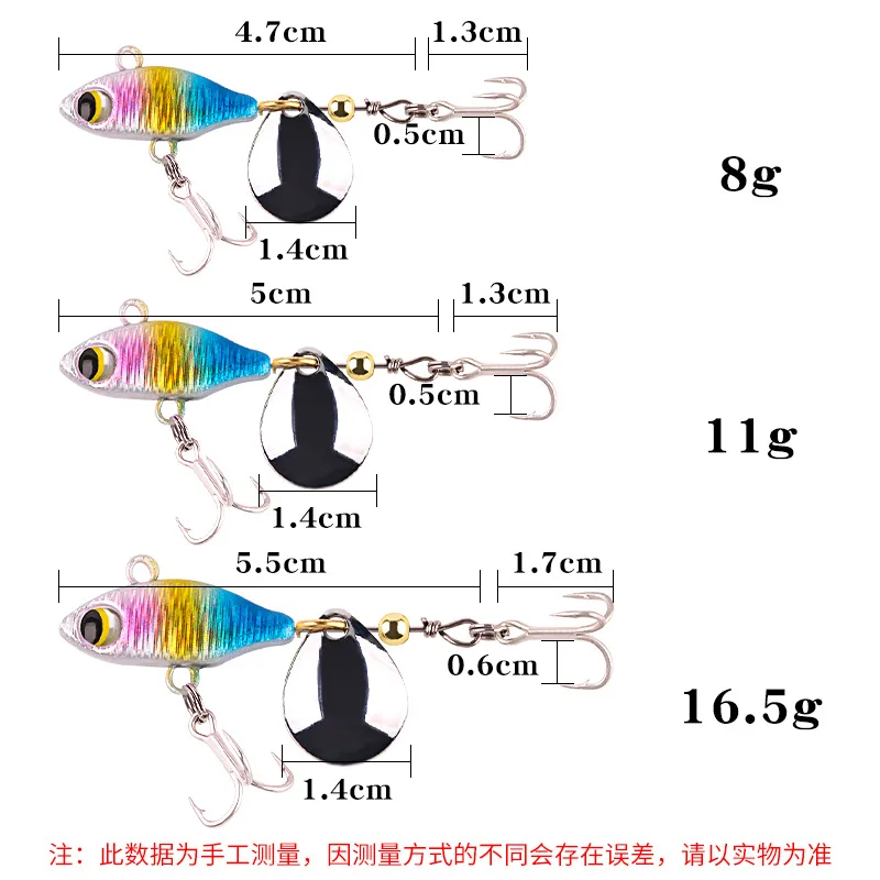 LHFSH Chatterbait con cola giratoria para lubina y trucha