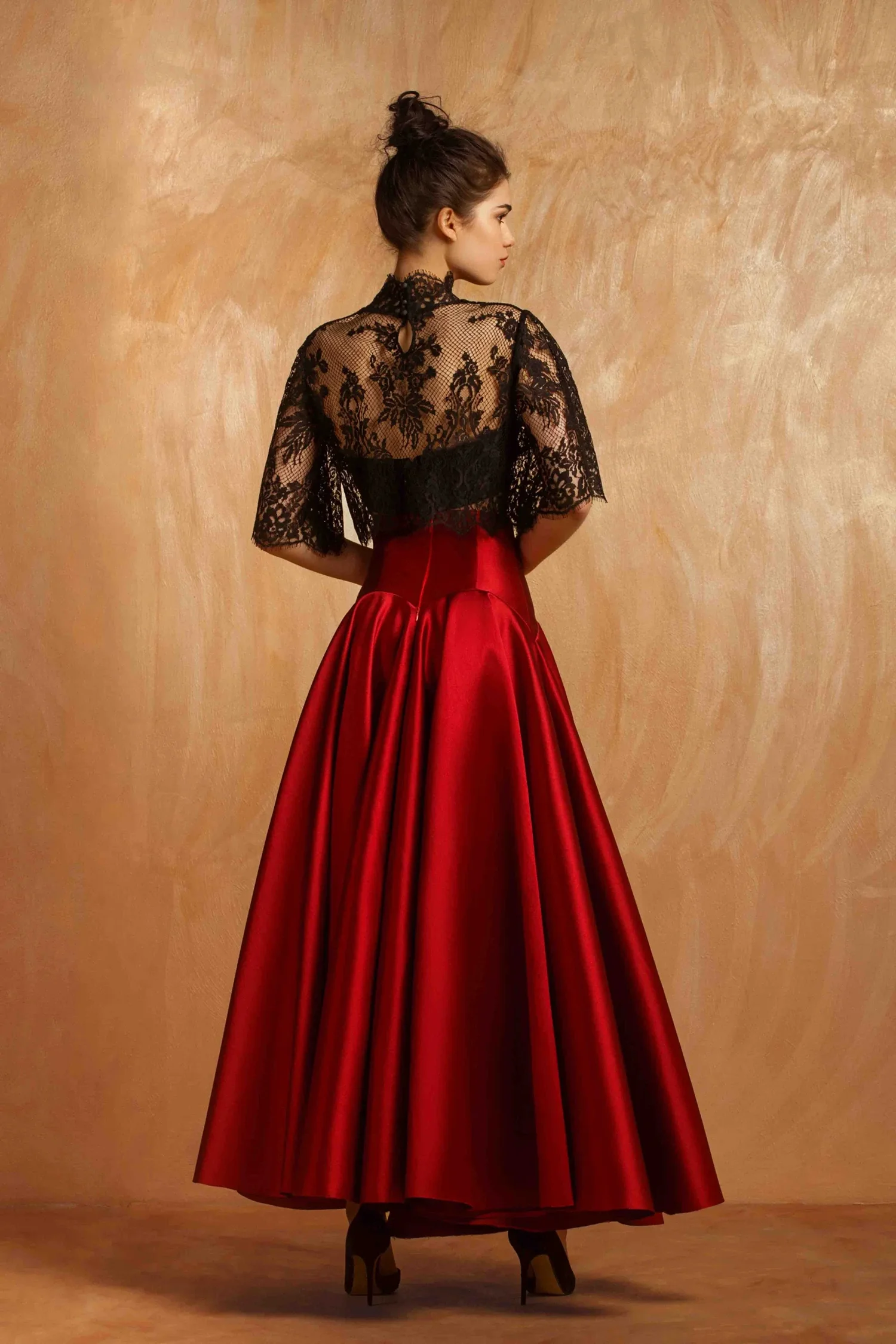 High Quality Red Silk Satin Maxi Skirt for Women Custom Made Ruffled A Line Evening Party Skirt Long Prom Gown NO TOP