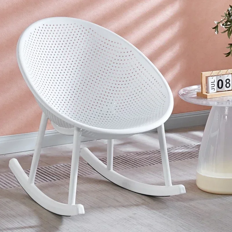 

Nordic Plastic Rocking Chair Home Furniture Recliner Hollowed Out for Living Room Adults дизайнерская мебель стул ротанг