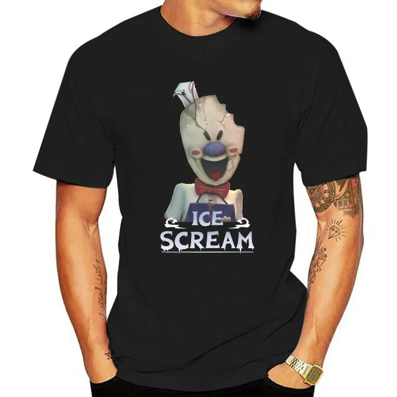 New Arrival fashion heavyweight Hot Sale vintage Summer streetwea vintage Men Funy T-shirt Mobile Horror Game Ice Scream T Shirt