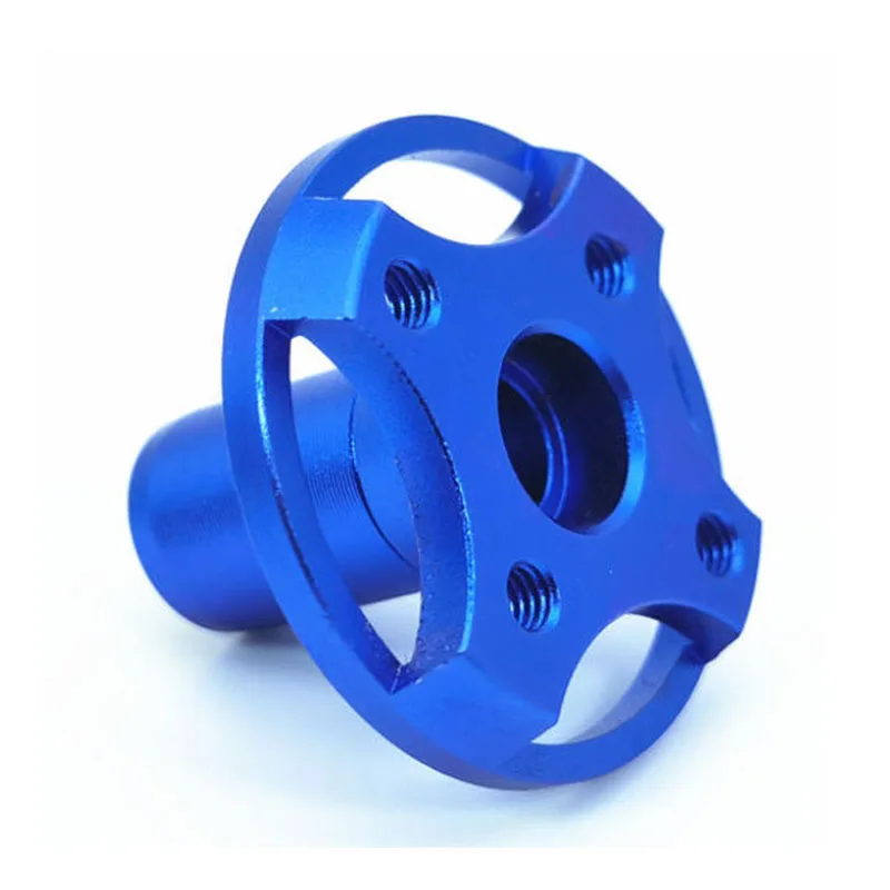 Blue Anodized Stainless Steel Aluminum Alloy CNC Machined Customizable Wheel Components Durable Mechanical Parts