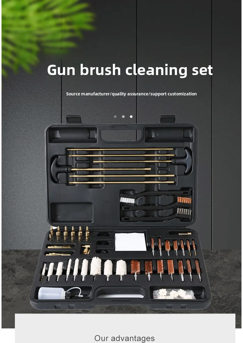 

58 Pcs Gun Cleaning Kit Multi Tool Set for Rifle Barrel Maintenance with Cleaning Brushes.