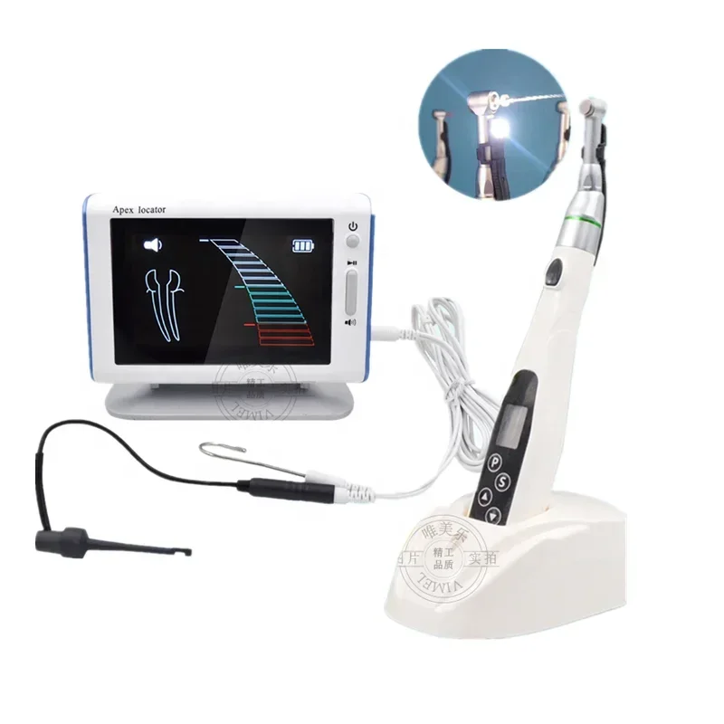 

Whole Set den tal Apex Locator With Root Canal Endo Motor LED 16:1 Contra Angle 6 Programms Endodontic Instrument Kit