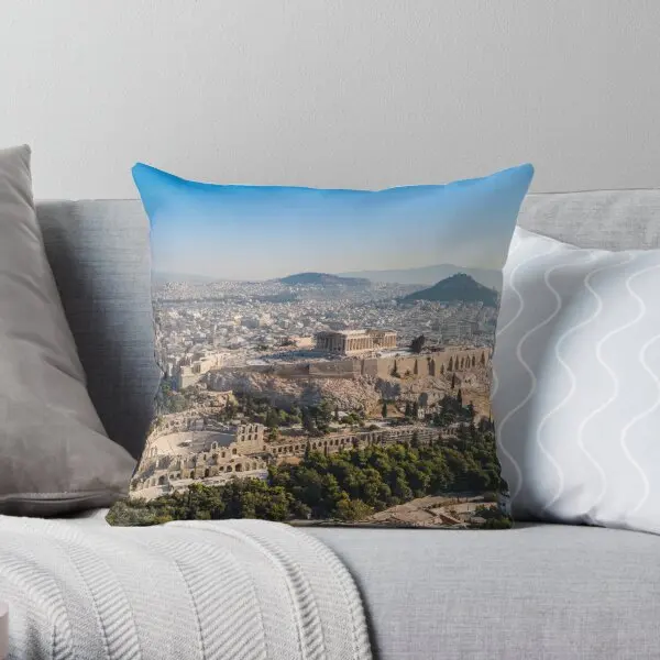 Acropolis Athens  Printing Throw Pillow Cover Anime Bed Bedroom Office Decorative Decor Fashion Pillows not include One Side