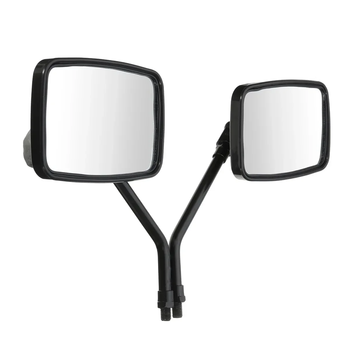 Pair Black 10MM Universal Motorcycle Rear View Mirrors Thread Black Rectangle Rearview Side Mirrors For Motorcycle Scooter ATV