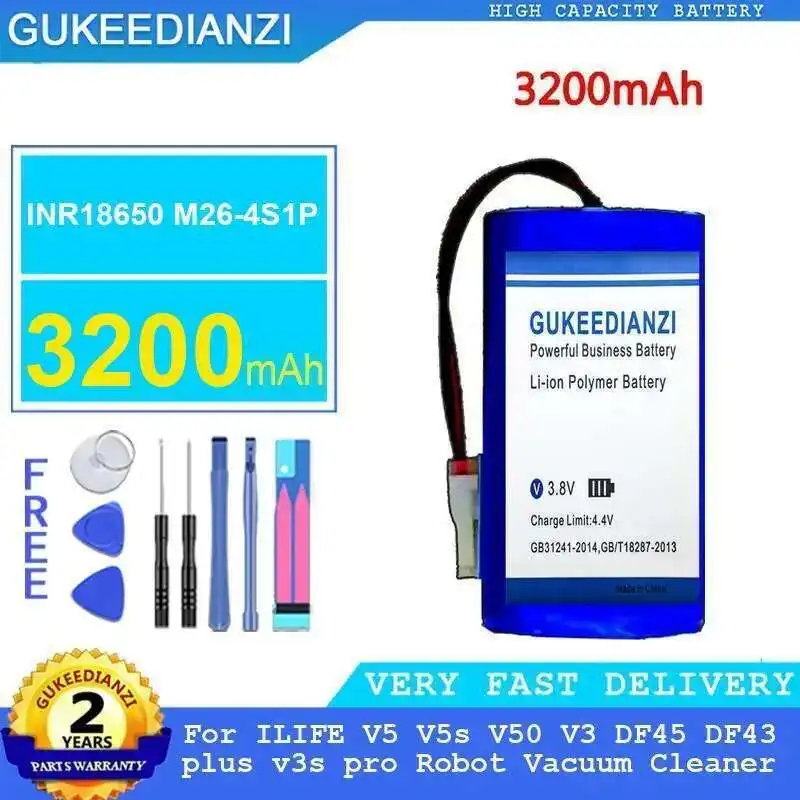 

Cleaning Robot Battery INR18650 M26-4S1P 3200Mah For Ilife V5 V5s V50 V3 DF45 DF43 Plus V3s Pro Vacuum Cleaner