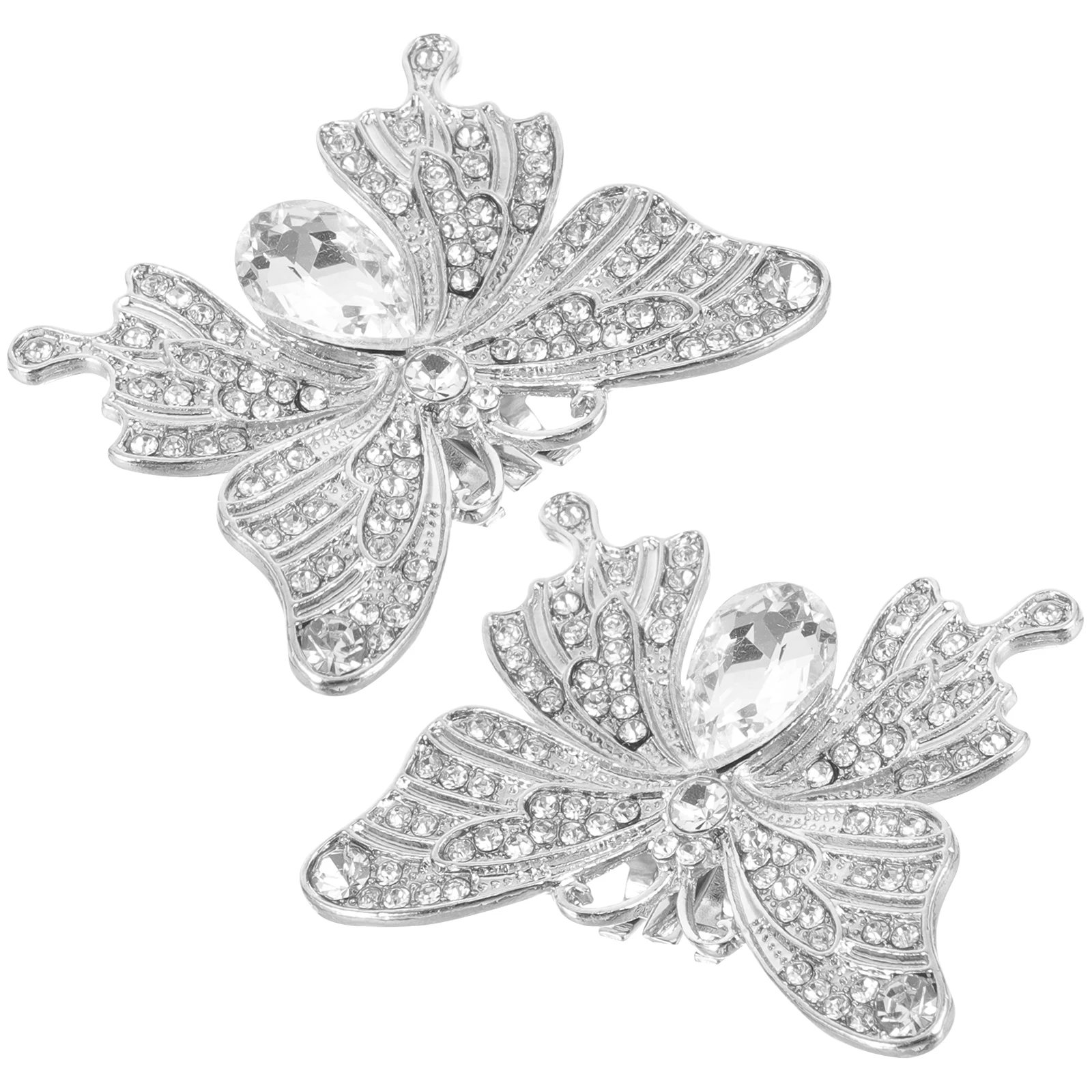 

Rhinestone Butterfly Shoe Clips Decoration for Women Wedding Bridal Shoes Buckle Silver Color Shoe Accessories